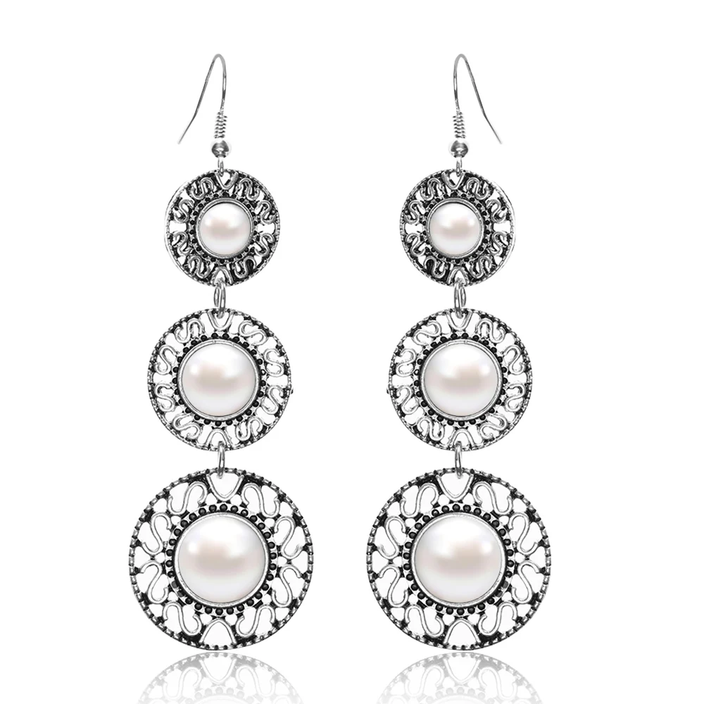 1 Pair Fashion Elegant Women Lady Ethnic Style 3 Circle Tassel White Simulated Pearl Dangle Earrings
1 Pair Fashion Elegant Women Lady Ethnic Style 3 Circle Tassel White Simulated Pearl Dangle Earrings