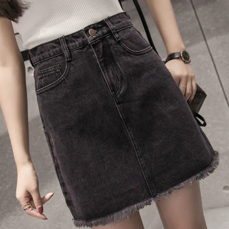 Summer 2019 New Arrival Female Women Clothes Slim Tassel A Line Denim Skirt , Korean Style Womens Grey Blue Ripped Jeans Skirts
Summer 2019 New Arrival Female Women Clothes Slim Tassel A Line Denim Skirt , Korean Style Womens Grey Blue Ripped Jeans Skirts