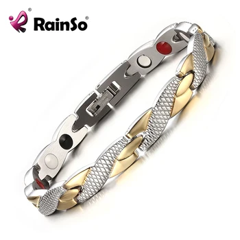 Rainso Brand New Magnetic 4 Health Care Elements 316L Stainless Steel Bracelets & Bangles for Women Fashion Jewelry OSB-692GFIR
Rainso Brand New Magnetic 4 Health Care Elements 316L Stainless Steel Bracelets & Bangles for Women Fashion Jewelry OSB-692GFIR