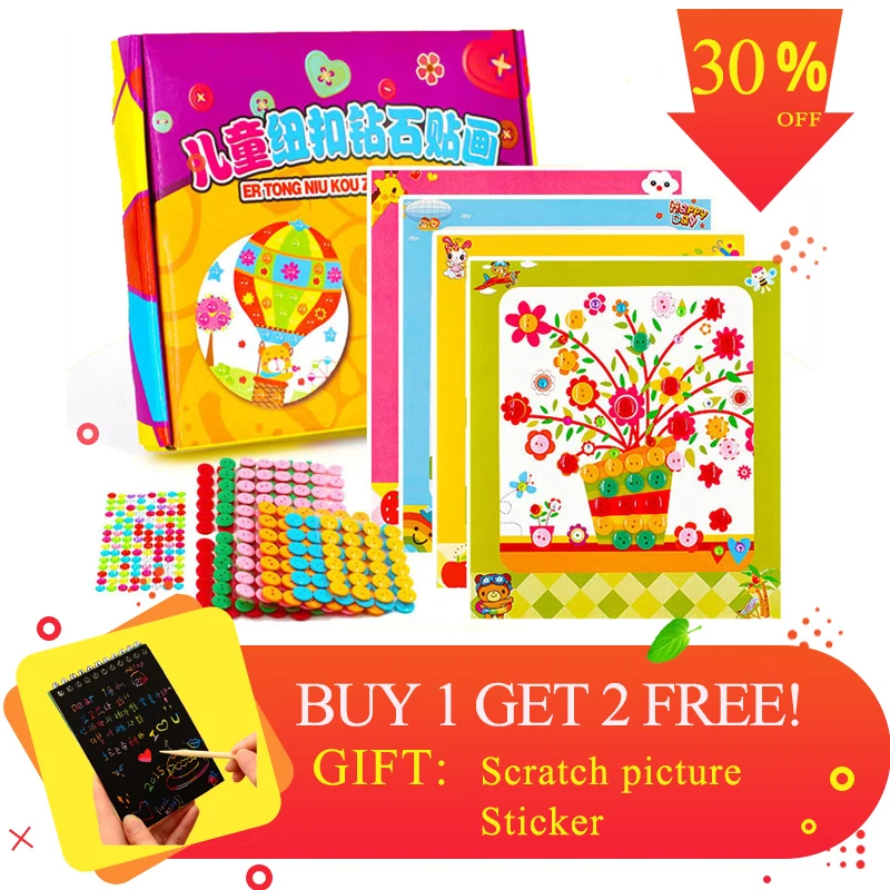 Novel and interesting DIY Button Stickers Kids Handmade Painting Craft Kit Learning Educational Drawing Board Toys For Children
Novel and interesting DIY Button Stickers Kids Handmade Painting Craft Kit Learning Educational Drawing Board Toys For Children