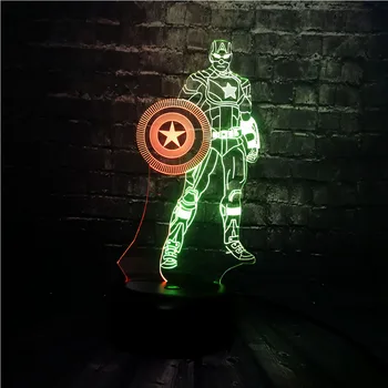 Luster 3D Marvel Super Hero Captain America LED Mixed 7 Color USB Charge Bedroom Decor Night Mood Light Holiday Kids Boy toy
Luster 3D Marvel Super Hero Captain America LED Mixed 7 Color USB Charge Bedroom Decor Night Mood Light Holiday Kids Boy toy