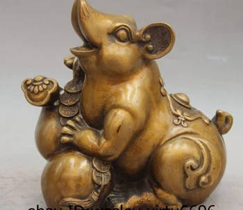 China Folk Bronze Copper Wealth Money Bottle Gourd Ruyi Zodiac Mouse Rat Statue
China Folk Bronze Copper Wealth Money Bottle Gourd Ruyi Zodiac Mouse Rat Statue