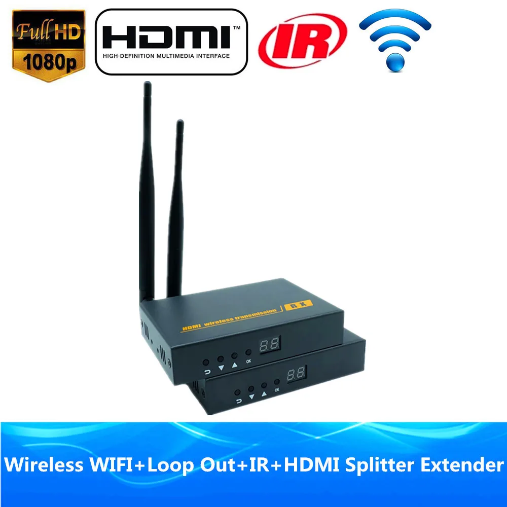 196ft Wireless Video Audio Transmission WIFI HDMI Extender 60m With IR 1080P Transmitter Receiver Like Splitter | Электроника