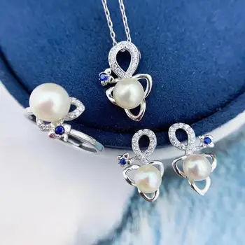 925 Silver Pearl Pendant Earrings Ring Component Findings Base Jewelry Set Mounts Settings Mountings Parts, Nice Gift for Women 
925 Silver Pearl Pendant Earrings Ring Component Findings Base Jewelry Set Mounts Settings Mountings Parts, Nice Gift for Women