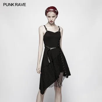 PUNK RAVE Women Punk Deep V-neck Asymmetrical Dress Fashion Gothic Black Sleeveless Synthetic Leather Club Wear Lace Dresses
PUNK RAVE Women Punk Deep V-neck Asymmetrical Dress Fashion Gothic Black Sleeveless Synthetic Leather Club Wear Lace Dresses