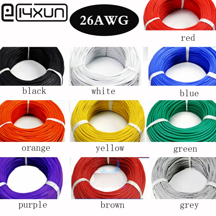 5M 16.4FT 26 AWG Flexible Silicone Wire RC Cable 26AWG 30/0.08TS Outer Diameter 1.5mm Electrical Wires cable for DIY 10 Color
5M 16.4FT 26 AWG Flexible Silicone Wire RC Cable 26AWG 30/0.08TS Outer Diameter 1.5mm Electrical Wires cable for DIY 10 Color