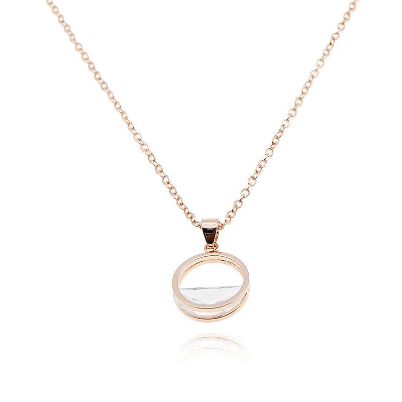 metal edging zircon semi-empty round pendant gold / silver water wave bone chain creative female necklace
metal edging zircon semi-empty round pendant gold / silver water wave bone chain creative female necklace
