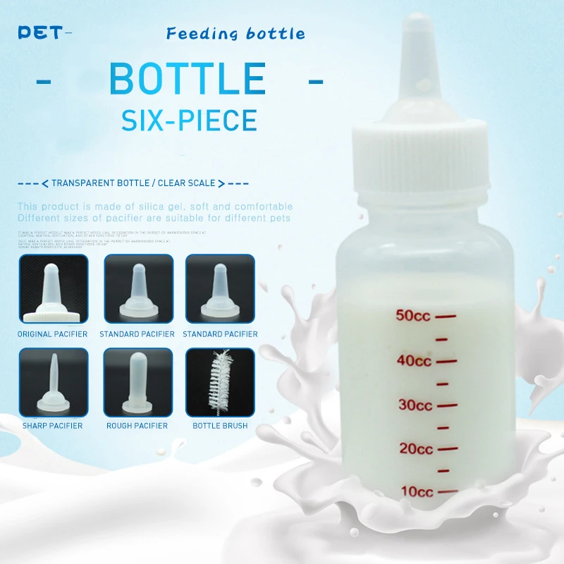 6Pcs/Set Dog Cat Pet Feeding Bottle 50CC Newborn Kitten Puppy Water Milk Feeder Bottle With Cleaning Brush Pet Nursing Supplies
6Pcs/Set Dog Cat Pet Feeding Bottle 50CC Newborn Kitten Puppy Water Milk Feeder Bottle With Cleaning Brush Pet Nursing Supplies