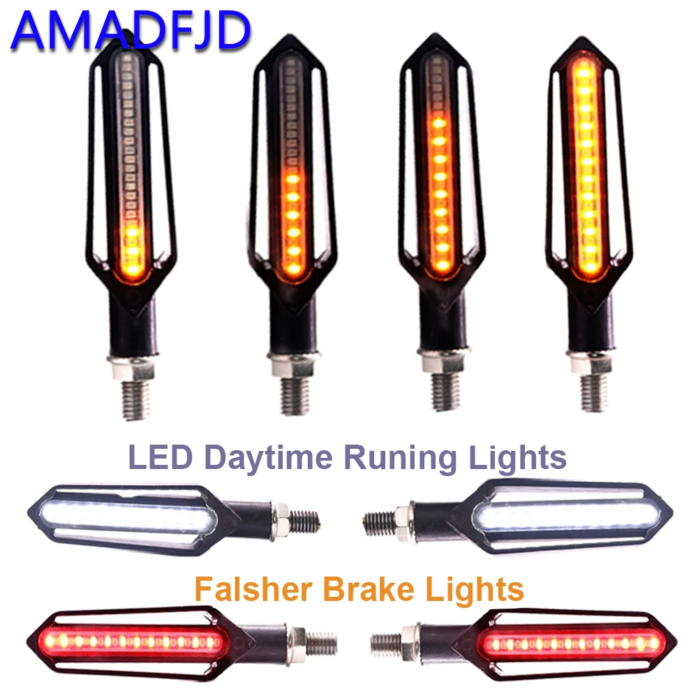 AMADFJD 4 Pcs Turn Signal Motorcycle Led Motorrad Blinker Light DRL Flowing Turn Signal Indicator Universal Flasher Lights Brake
AMADFJD 4 Pcs Turn Signal Motorcycle Led Motorrad Blinker Light DRL Flowing Turn Signal Indicator Universal Flasher Lights Brake