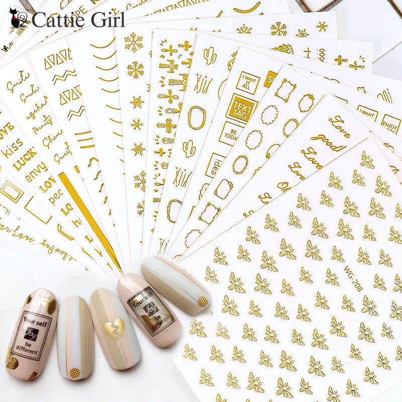 1 Sheet Golden Stamping 3D Nail Art Stickers Gold Snowflake French Nail Stickers Wave Heart Nail Accessories for Decorations
1 Sheet Golden Stamping 3D Nail Art Stickers Gold Snowflake French Nail Stickers Wave Heart Nail Accessories for Decorations