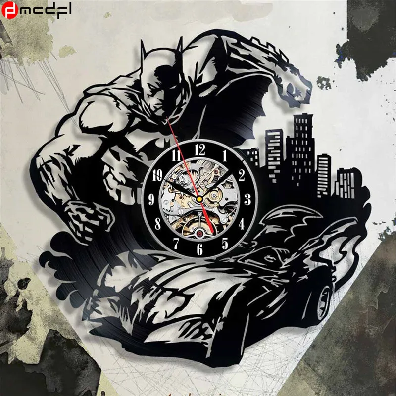 Home Living Hero Vinyl Record 12 inch Wall Clock Modern Design Bat Joker Sticker Decorative Quartz Time Clock
Home Living Hero Vinyl Record 12 inch Wall Clock Modern Design Bat Joker Sticker Decorative Quartz Time Clock