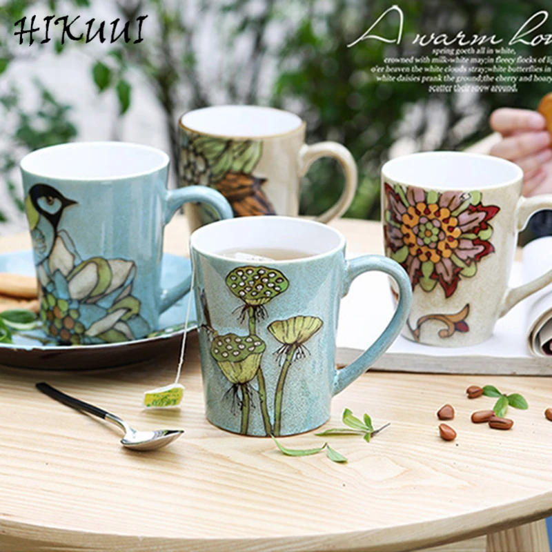 Hand-painted Ceramic Mug Retro Ceramic Coffee Cup Features Breakfast Milk Mugs Retro Personality Chinese Styles Bird flower Mug
Hand-painted Ceramic Mug Retro Ceramic Coffee Cup Features Breakfast Milk Mugs Retro Personality Chinese Styles Bird flower Mug