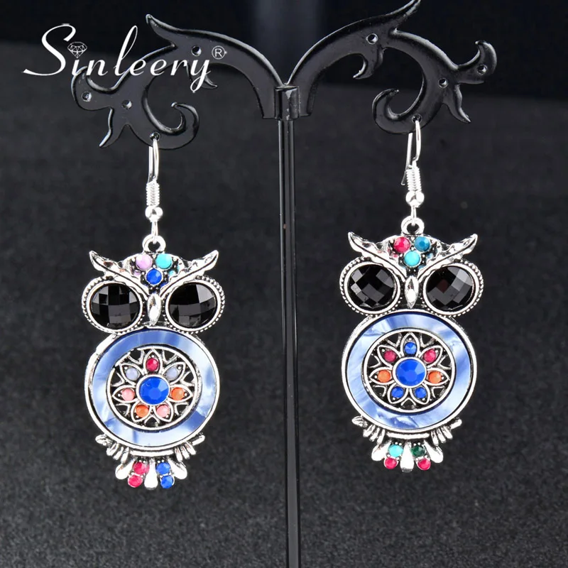 SINLEERY Vintage Boho Multicolor Rhinestone Owl Animal Long Drop Earring For Women Ethnic Antique Silver Color Jewelry ES300 SSH
SINLEERY Vintage Boho Multicolor Rhinestone Owl Animal Long Drop Earring For Women Ethnic Antique Silver Color Jewelry ES300 SSH