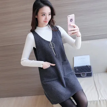 #0722 Spring Sleeveless Long Knitted Vest Dress For Women Pullover V-Neck Loose Coat With Zipper Pockets Veste Femme V-Neck
#0722 Spring Sleeveless Long Knitted Vest Dress For Women Pullover V-Neck Loose Coat With Zipper Pockets Veste Femme V-Neck