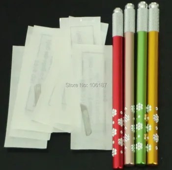 Retail 1Pc Professional Manual Tattoo Permanent Makeup eyebrow Pen with 50pcs 14Size Blades +50Pcs 12Blades
Retail 1Pc Professional Manual Tattoo Permanent Makeup eyebrow Pen with 50pcs 14Size Blades +50Pcs 12Blades