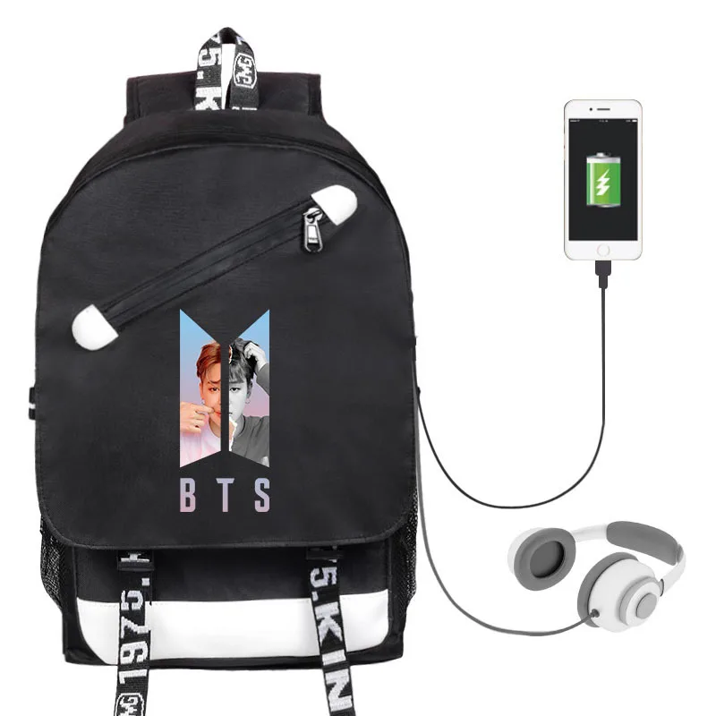 New kpop Bangtan Boys fashion backpack bookbag Korean jimin canvas laptop backpack men and women USB Charging travel backpack
New kpop Bangtan Boys fashion backpack bookbag Korean jimin canvas laptop backpack men and women USB Charging travel backpack