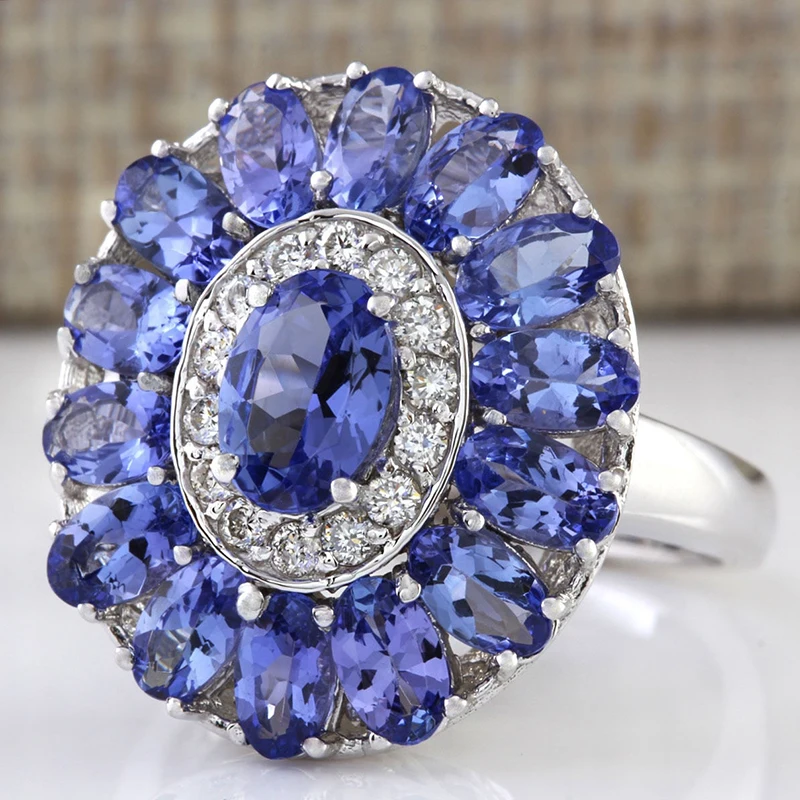 Large Blue Stone Rings for Women Luxury Jewelry Wedding Flower Ring Ladies White Crystal Ring Bague Femme Anillos Mujer F5H895
Large Blue Stone Rings for Women Luxury Jewelry Wedding Flower Ring Ladies White Crystal Ring Bague Femme Anillos Mujer F5H895