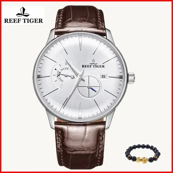 Reef Tiger Luxury Brand Mens Watches Sports Fashion Stainless Steel Leather Strap Waterproof Automatic Watches Relogio Masculino 
Reef Tiger Luxury Brand Mens Watches Sports Fashion Stainless Steel Leather Strap Waterproof Automatic Watches Relogio Masculino