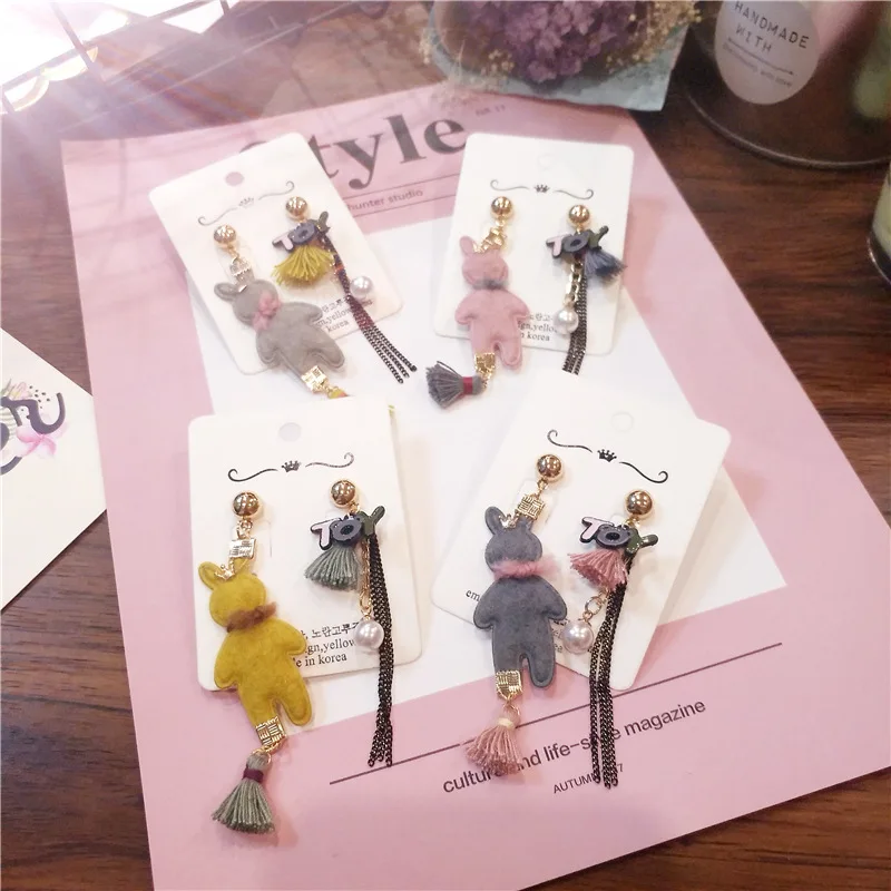 Korean Cartoon Rabbit Tassels Asymmetry Autumn Winter Woman Hanging Dangle Drop Earrings Fashion Jewelry Accessories-JQD5
Korean Cartoon Rabbit Tassels Asymmetry Autumn Winter Woman Hanging Dangle Drop Earrings Fashion Jewelry Accessories-JQD5