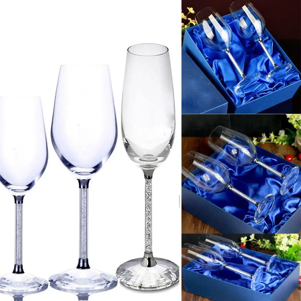2pc Glasses Cup with Gift Box Champagne Drinking Wedding Flutes Crystalline Party Toasting Glass Goblet Crystal Engraved 
2pc Glasses Cup with Gift Box Champagne Drinking Wedding Flutes Crystalline Party Toasting Glass Goblet Crystal Engraved