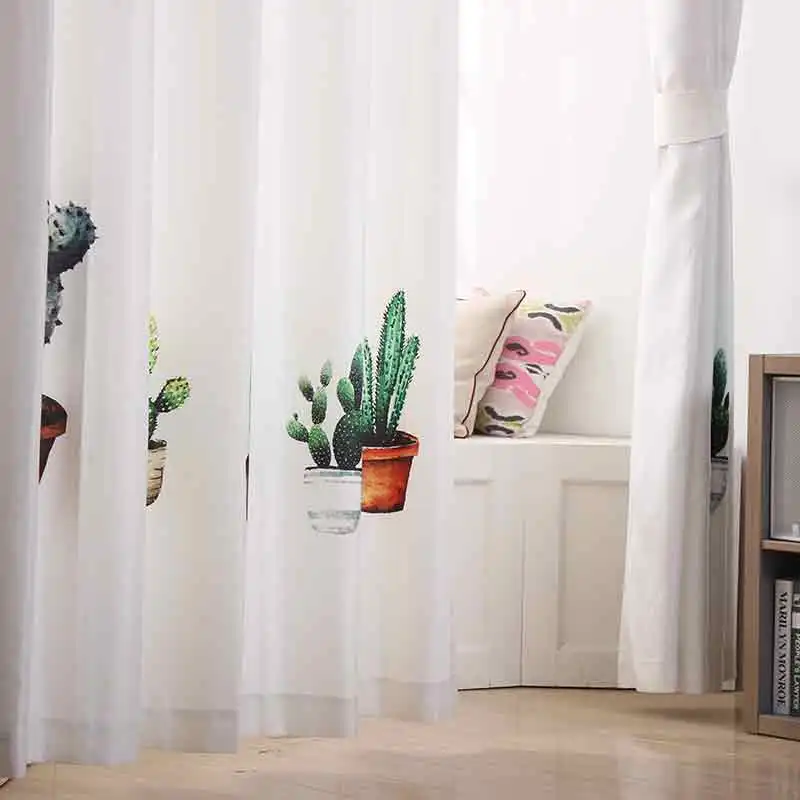 1pc 100% Polyester Curtains For Living Room Semi-shaded Curtain Leisure Children's Style White Cactus Pattern Curtain
1pc 100% Polyester Curtains For Living Room Semi-shaded Curtain Leisure Children's Style White Cactus Pattern Curtain