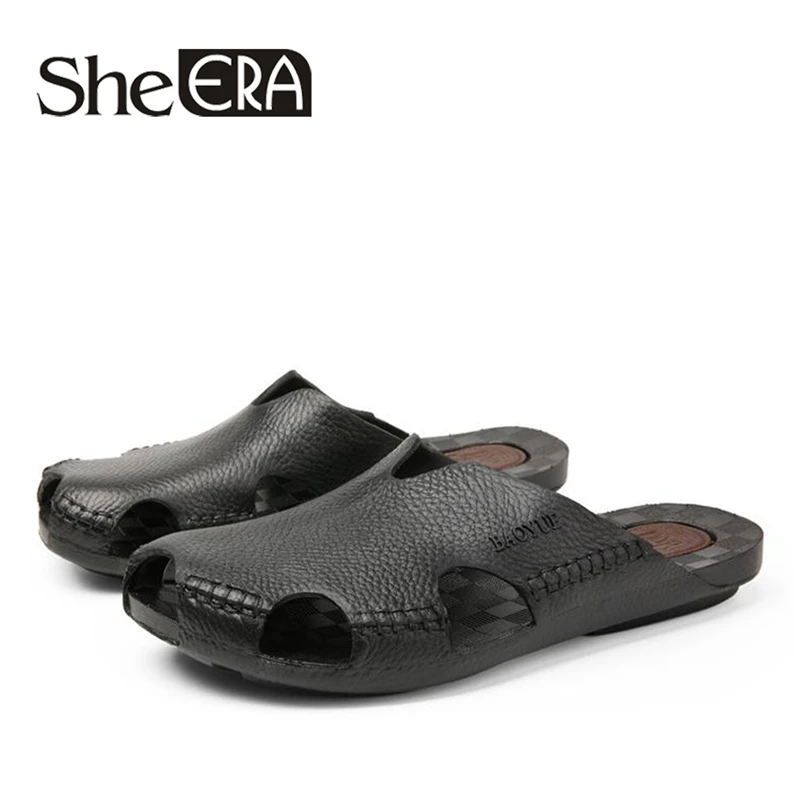 Slippers Men Brand 2019 New Men's Flip Flops Black PU Leather Slippers Summer Fashion Beach Sandals Shoes For Men zapatos hombre
Slippers Men Brand 2019 New Men's Flip Flops Black PU Leather Slippers Summer Fashion Beach Sandals Shoes For Men zapatos hombre