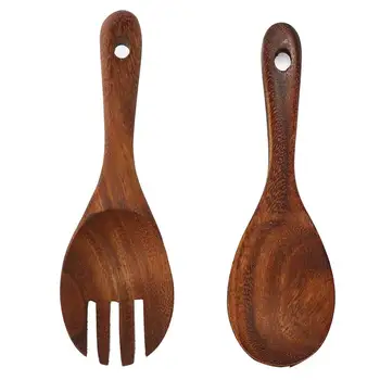 Natural Wooden Kitchen Cooking Spoons Large Fork Wooden Utensils Tableware 2pcs
Natural Wooden Kitchen Cooking Spoons Large Fork Wooden Utensils Tableware 2pcs