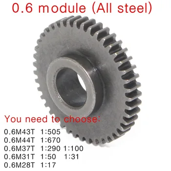 5840 Turbine worm DC motor Gear,output shaft gear,0.6 module 0.6M 28T/31T/37T/43T/44T (All steel)
5840 Turbine worm DC motor Gear,output shaft gear,0.6 module 0.6M 28T/31T/37T/43T/44T (All steel)