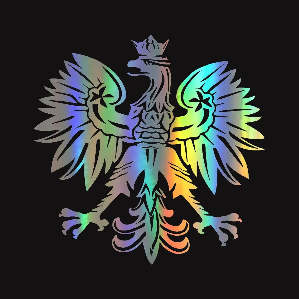 Anycuros Polish Eagle Poland Symbol Fashion Car Stickers Animal Pattern Car Styling Decal BlackSilverLaser 15.215 (3)