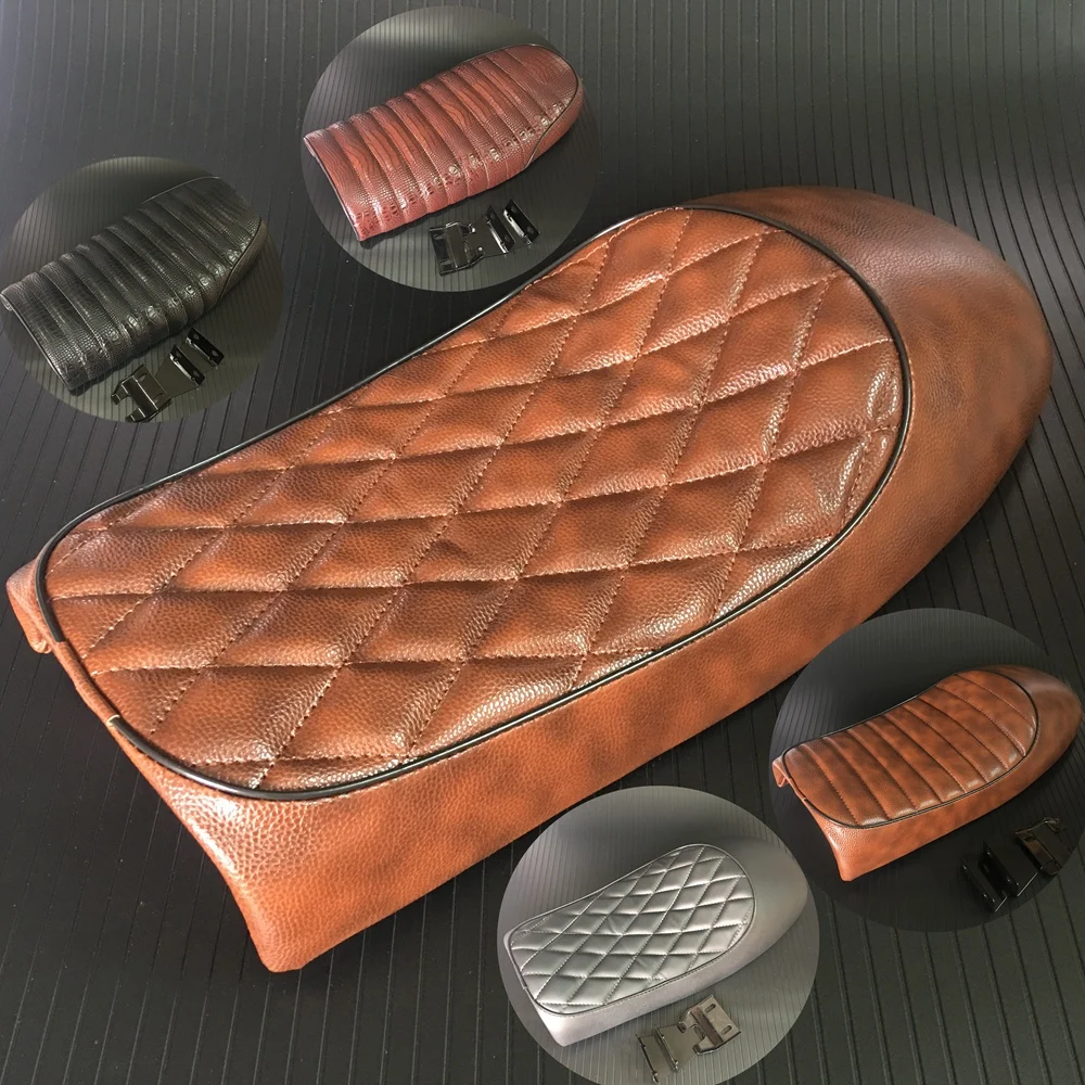 Brown Black Motorcycle Cafe Racer Seat Custom Vintage Hump Saddle Flat pan Retro Seat For Honda CB125S CB200 CB350 CL350 CB400
Brown Black Motorcycle Cafe Racer Seat Custom Vintage Hump Saddle Flat pan Retro Seat For Honda CB125S CB200 CB350 CL350 CB400