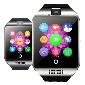 

Bluetooth Smart Watch Q18 With Camera Facebook Whatsapp Twitter Sync SMS Unisex watch Support SIM +original BOX+8GB Memory card