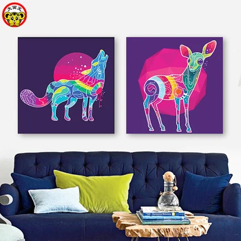 painting by numbers art paint by number Diy color animal color painted hand-painted painting oil painting Wolf and deer are br
painting by numbers art paint by number Diy color animal color painted hand-painted painting oil painting Wolf and deer are br