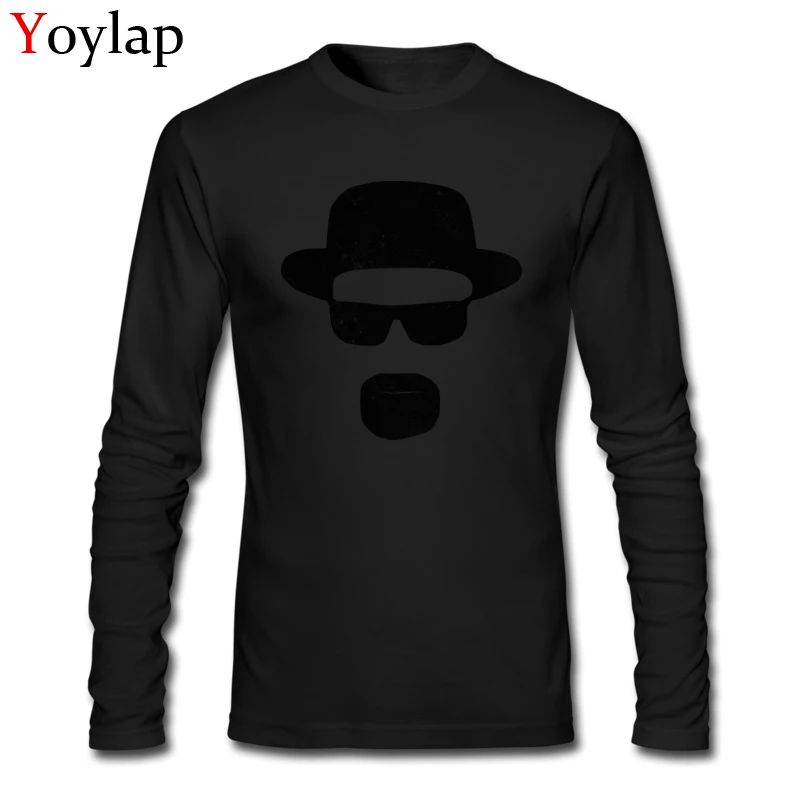 Slim Fit Unique Tops T Shirt Mr. Walter White Summer Fall Long Sleeve 100% Cotton O-Neck Boy T-shirts Unique Tee Shirt Mr. Walter White black