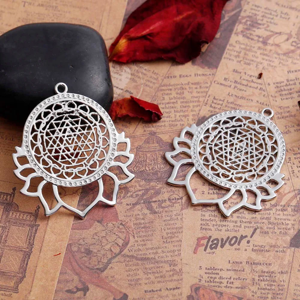 DoreenBeads Copper Silver Tone Gold Sri Yantra Meditation Pendants Lotus Hollow Flower DIY Jewelry Components 40 x 35mm, 1 Piece
DoreenBeads Copper Silver Tone Gold Sri Yantra Meditation Pendants Lotus Hollow Flower DIY Jewelry Components 40 x 35mm, 1 Piece