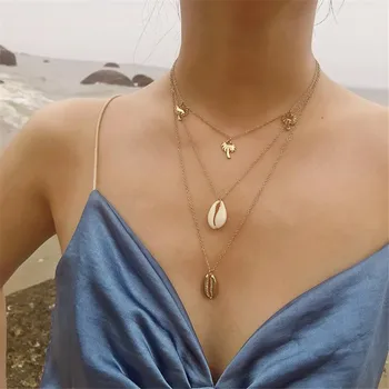 DIEZI Bohemia Multilayer Coconut Tree Shell Choker Statement Necklace Alloy Shell Natural Seashell Pendant Necklace for Women
DIEZI Bohemia Multilayer Coconut Tree Shell Choker Statement Necklace Alloy Shell Natural Seashell Pendant Necklace for Women