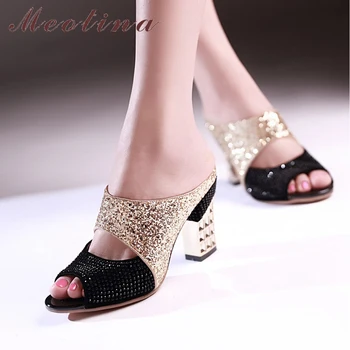 Meotina Women Shoes Summer Slipper Glitter Spike High Heels Shoes Sexy Crystal Peep Toe Slides Ladies Sandals Red Big Size 34-43
Meotina Women Shoes Summer Slipper Glitter Spike High Heels Shoes Sexy Crystal Peep Toe Slides Ladies Sandals Red Big Size 34-43