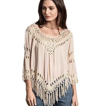 BLINGSTORY Bohemian Style Knitted Hook Hollow Out Tops 3/4 Sleeve Loose Tassel Pullover
BLINGSTORY Bohemian Style Knitted Hook Hollow Out Tops 3/4 Sleeve Loose Tassel Pullover