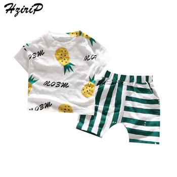 HziriP 2019 New Design High Quality Thin Print Pineapple Short Sleeves T-Shirts + Striped Cotton Shorts Clothes Two Piece Set
HziriP 2019 New Design High Quality Thin Print Pineapple Short Sleeves T-Shirts + Striped Cotton Shorts Clothes Two Piece Set