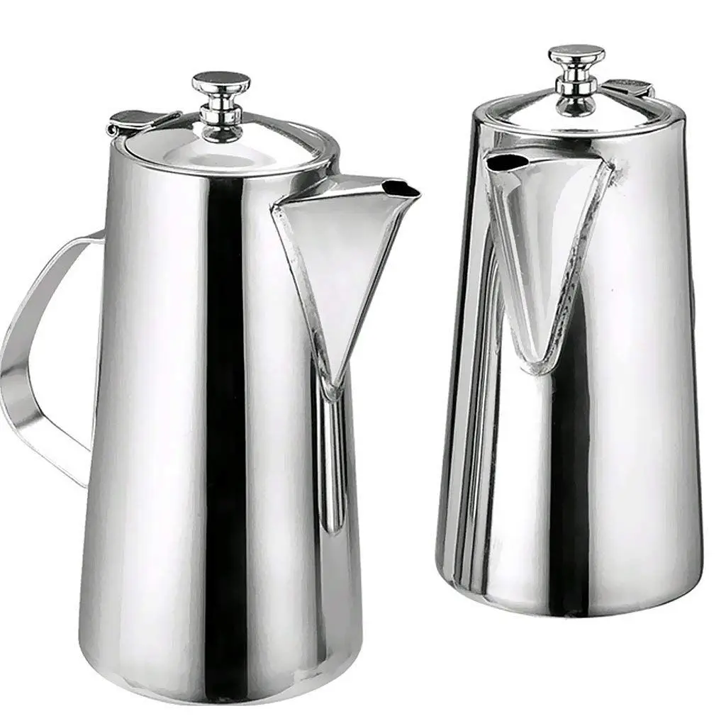 Hot Pitcher Stainless Steel Water Carafe with Lid for Coffee Milk Beverage Short Spout
Hot Pitcher Stainless Steel Water Carafe with Lid for Coffee Milk Beverage Short Spout