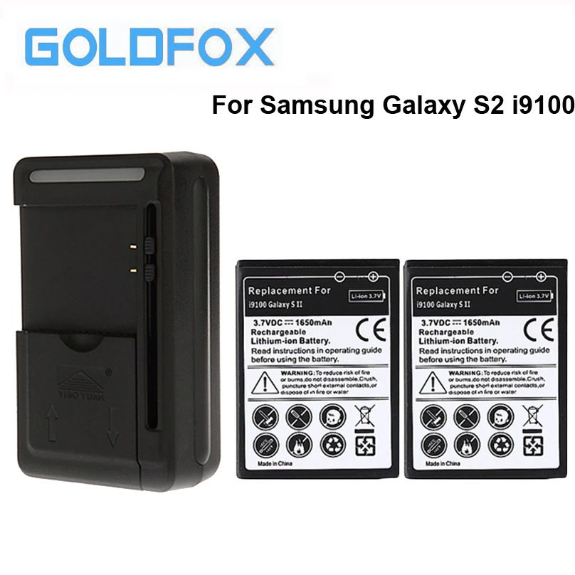 2pcs 1650mAh Rechargeable Lithium-ion Battery For Samsung Galaxy S2 i9100 SII GT-i9100 Phone Battery Bateria With Wall Charger
2pcs 1650mAh Rechargeable Lithium-ion Battery For Samsung Galaxy S2 i9100 SII GT-i9100 Phone Battery Bateria With Wall Charger