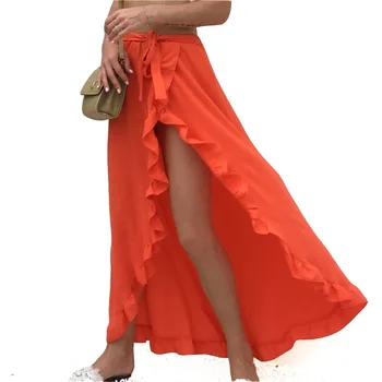 2019 Promotion Ankle-length Saia Longa Skirt Faldas Mujer Europe And The New Ruffled Sexy High Cross Open Holiday Beach Skirt 
2019 Promotion Ankle-length Saia Longa Skirt Faldas Mujer Europe And The New Ruffled Sexy High Cross Open Holiday Beach Skirt