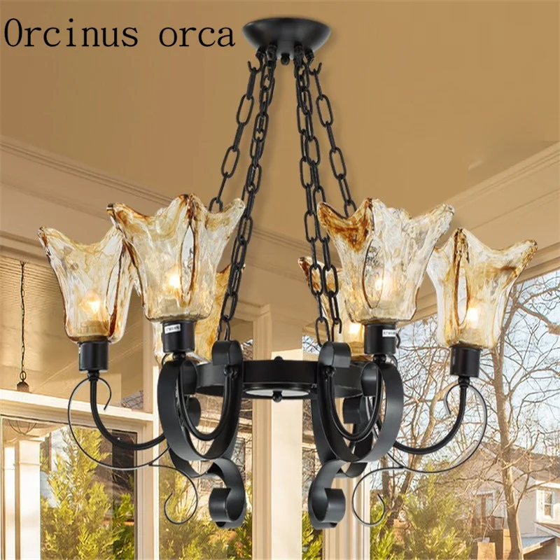 American village Iron Chandelier living room dining room Nordic MODERN RETRO Glass Chandelier free shipping
American village Iron Chandelier living room dining room Nordic MODERN RETRO Glass Chandelier free shipping