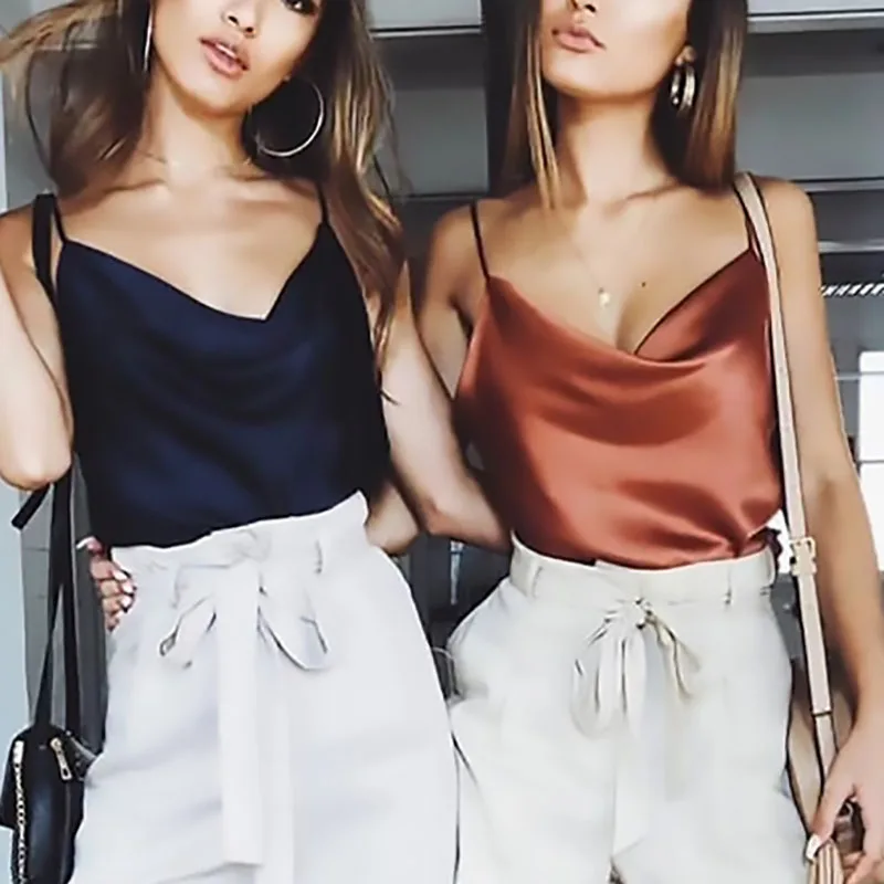 2019 new Sleeveless Top Camisoles Blouse Women Tops Solid Satin Backless Sexy Camis Shirts Feminino Casual Plus size S-3XL
2019 new Sleeveless Top Camisoles Blouse Women Tops Solid Satin Backless Sexy Camis Shirts Feminino Casual Plus size S-3XL