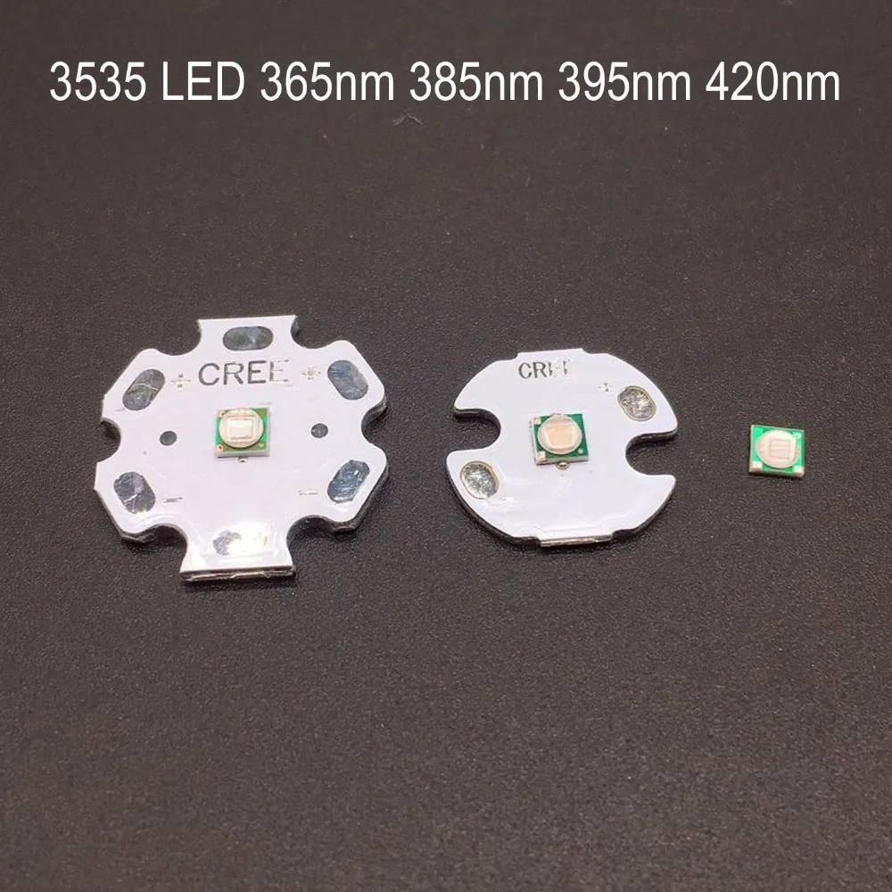 

10PCS 3W 3535 High Power LED UV Light Chip 365nm 385nm 395nm 420nm Emitter Diode Ultra Violet DIY With 8/12/14/16/20mm pcb
