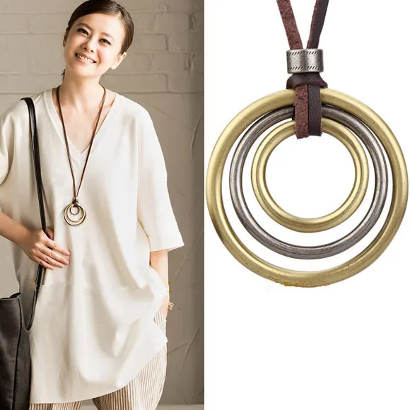 Handmade Vintage Bohemia Style Jewelry Accessories Long Leather Rope Necklace Bronze Maxi Necklaces & Pendants For Women 2016 X1
Handmade Vintage Bohemia Style Jewelry Accessories Long Leather Rope Necklace Bronze Maxi Necklaces & Pendants For Women 2016 X1