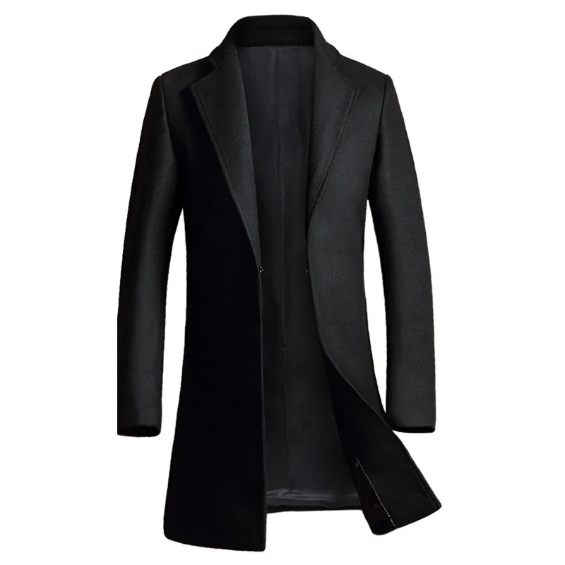 Image Cashmere Coat Men 2016 Winter New Long Wool Blends Coat Slim Fit Mens  Pea Coat Jacket Casual Manteau Homme Fashion Overcoat