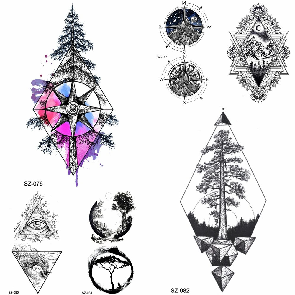 YURAN Blue Watercolor Pine Tree Tattoo Women Stickers Compass Temporary Tattoo Men Body Art Drawing Waterproof Tatoos Forest 
YURAN Blue Watercolor Pine Tree Tattoo Women Stickers Compass Temporary Tattoo Men Body Art Drawing Waterproof Tatoos Forest