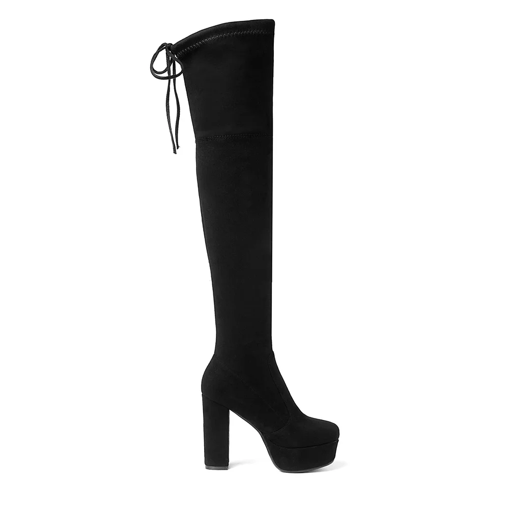 Over the Knee Boots Women Faux Suede Thigh High Boots