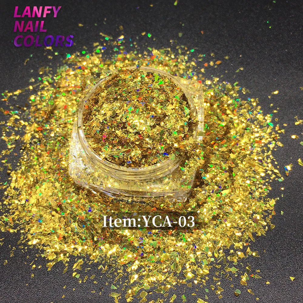 YCA-03 10g Laser Rainbow Nail Art Glitters Sequins Sheet Powder Diamond Holo Flake Colorful Glitter | Holographic Nail Flakes
YCA-03 10g Laser Rainbow Nail Art Glitters Sequins Sheet Powder Diamond Holo Flake Colorful Glitter | Holographic Nail Flakes