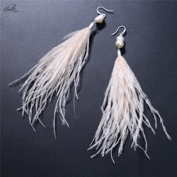 Badu Irregular Freshwater Pearl Drop Earring Long Ostrich Feather 4 Colors Women Jewelry Gift Holiday Collocation
Badu Irregular Freshwater Pearl Drop Earring Long Ostrich Feather 4 Colors Women Jewelry Gift Holiday Collocation